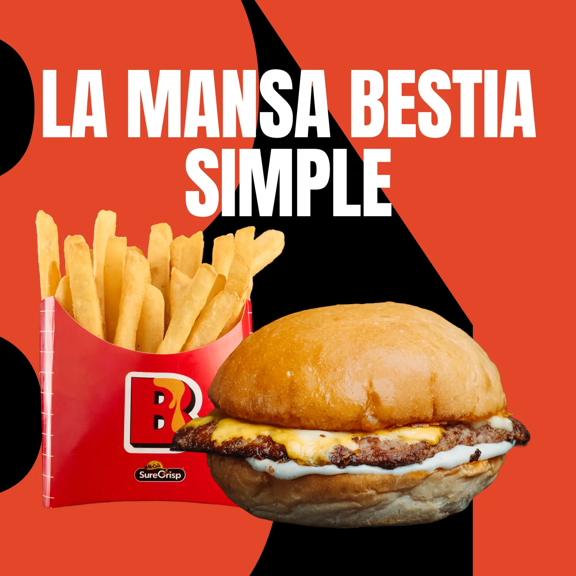Cupon La Mansa Bestia Simple + Papas