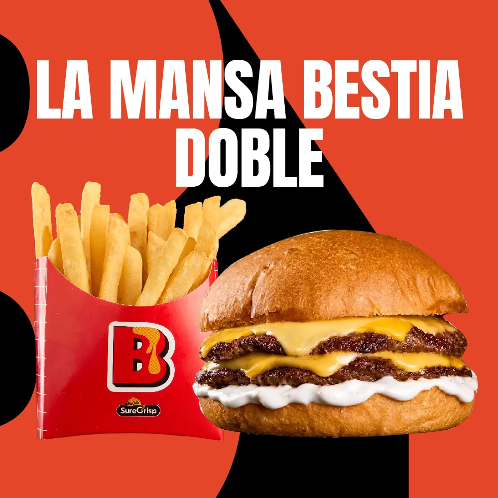 Cupon La Mansa Bestia Doble + Papas
