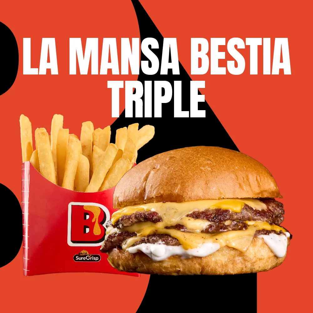 Cupon La Mansa Bestia Triple + Papas